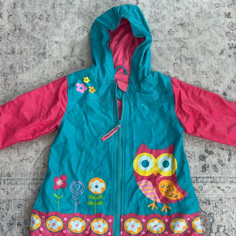 Stephen Joseph Girls Owl Raincoat/jacket, flowers, polka dots
